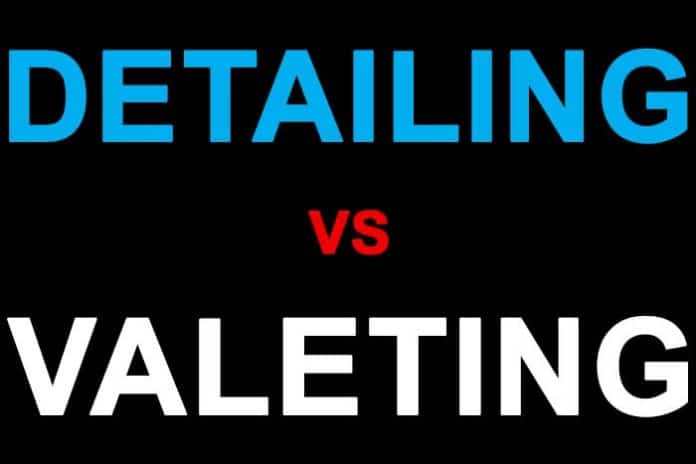 difference valeting detailing definition