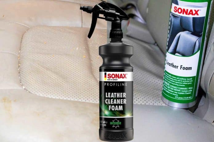 test sonax leather foam cuir voiture