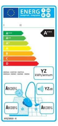 etiquette critères aspirateur