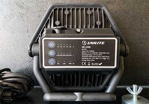 vue dos lampe led unilite cri 2300