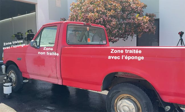 avant apres eponge peinture oxydée soleil