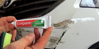 dentifrice rayure voiture