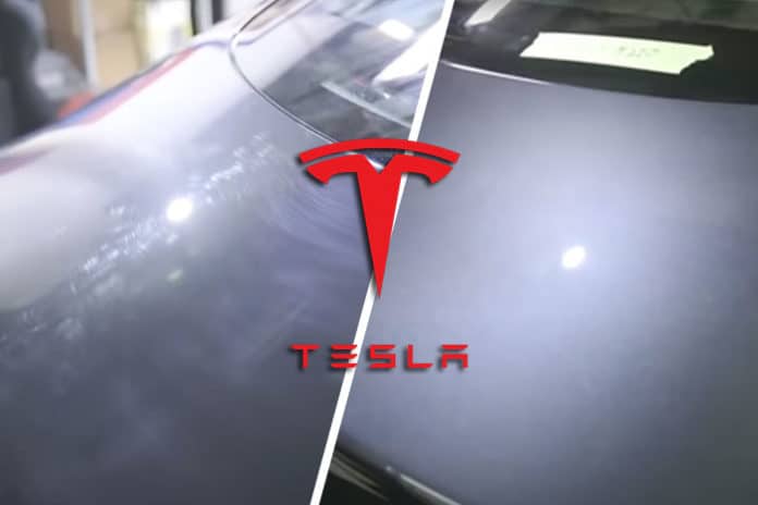 polissage peinture tesla model 3