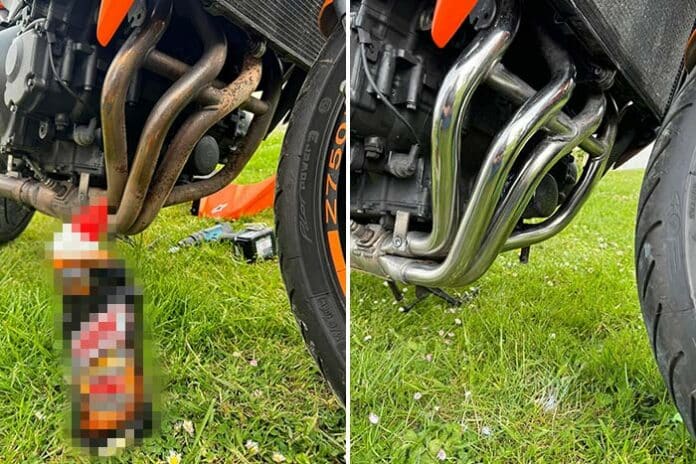 nettoyer collecteur d'échappement moto rénover