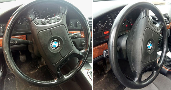 rénovation volant en cuir bmw