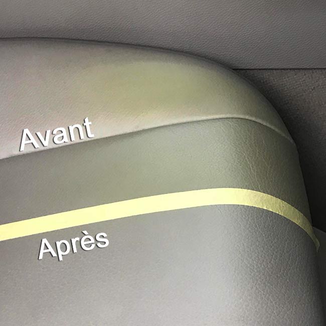 avant après enlever tache crème solaire cuir voiture