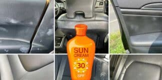 enlever tache crème solaire intérieur voiture