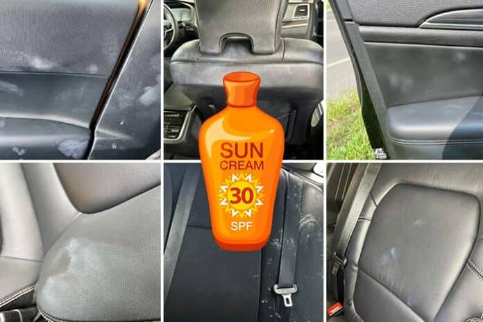 enlever tache crème solaire intérieur voiture